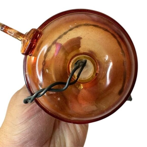 Vintage Electric Amber Glass Candle Lamp With Plug-In Cord - Picture 3 of 5